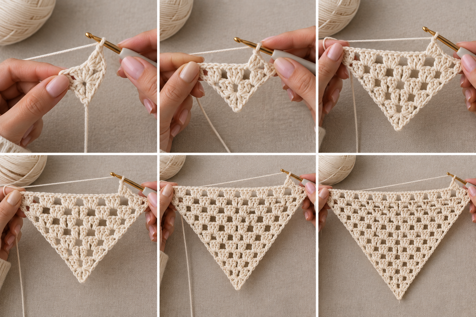 Crochet Bandana Step 4: Lace Mesh Repeat Rows