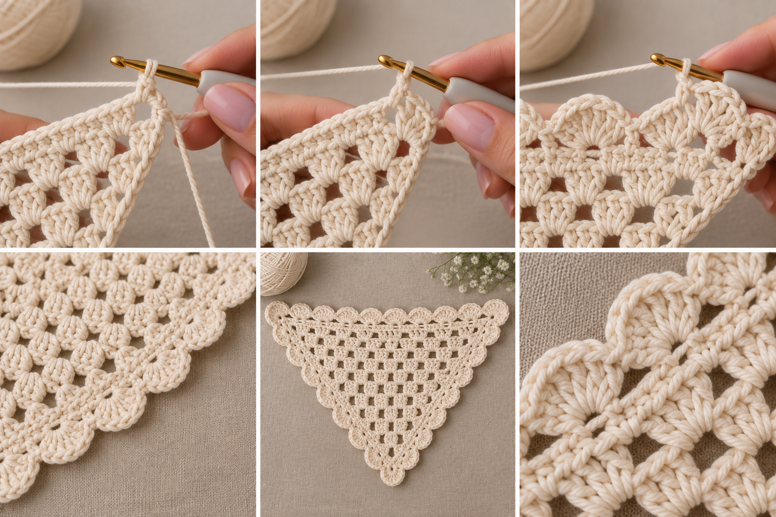 Crochet Bandana Step 6: Top Border Single Crochet Edging