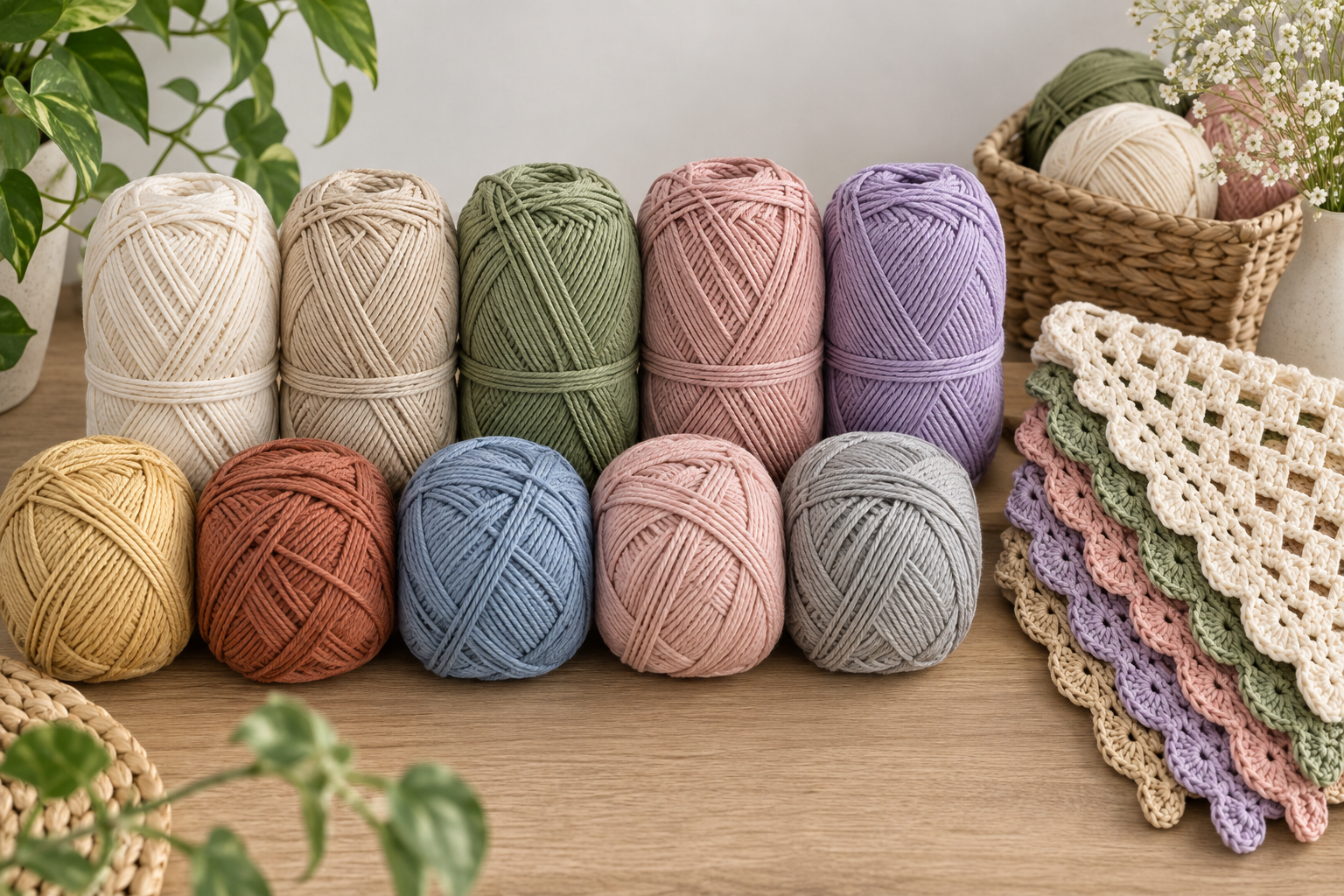Best Yarn for a Crochet Bandana - Cotton and Bamboo Yarn Selection