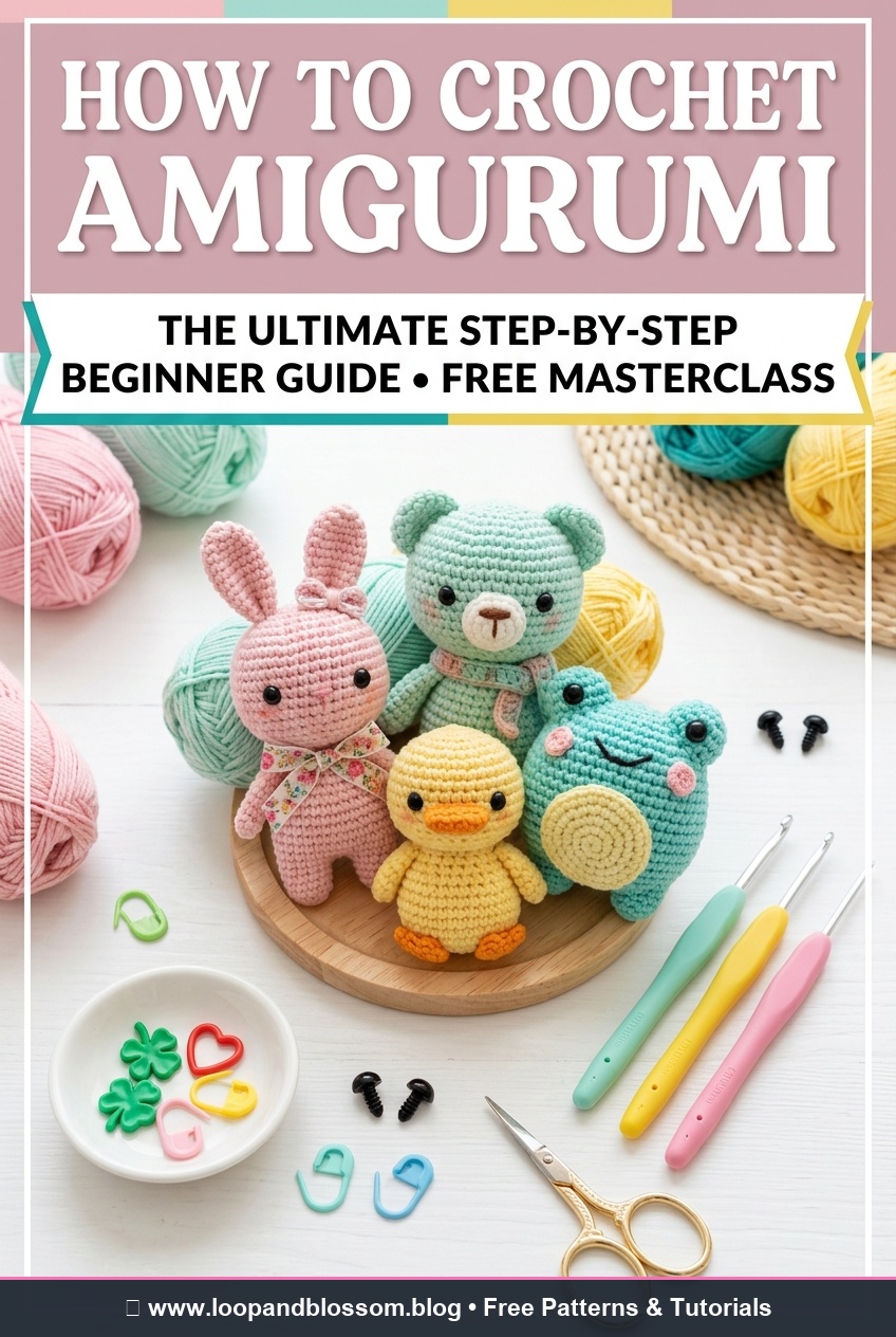 How to Crochet Amigurumi for Beginners Guide Pinterest Pin Graphic