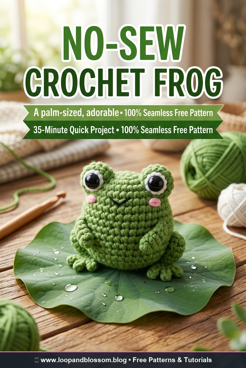 No-Sew Crochet Tree Frog Pattern Pinterest Pin Graphic
